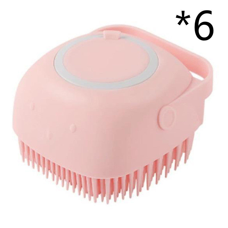 Silicone Pet Bath & Massage Gloves – 2-in-1 Grooming Brush with Shampoo Dispenser for Dogs & Cats