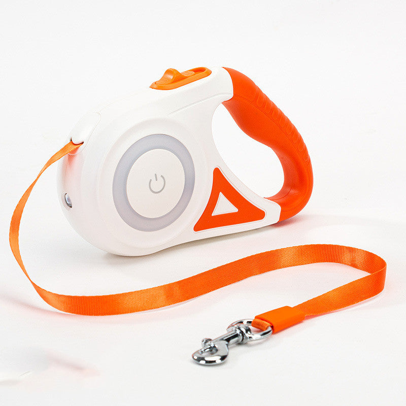 Retractable Dog Leash with Collar – Auto Traction Rope with Spotlight for Small & Medium Dogs