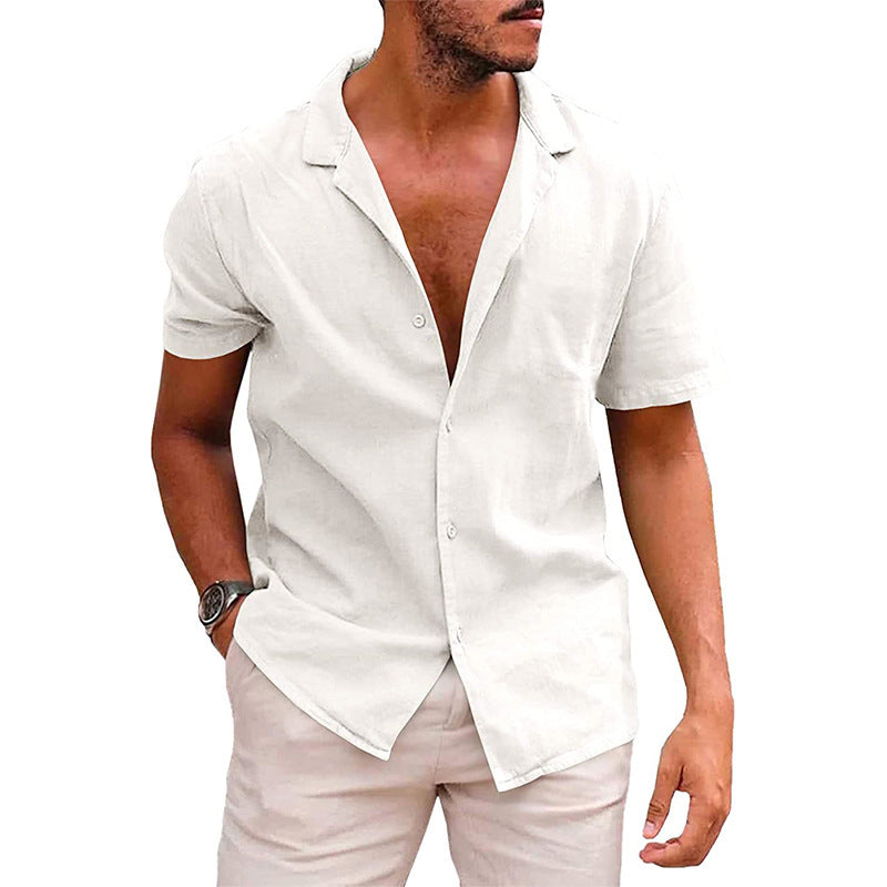 Men's Casual Short Sleeve Button-Down Beach Shirt – Summer Wear