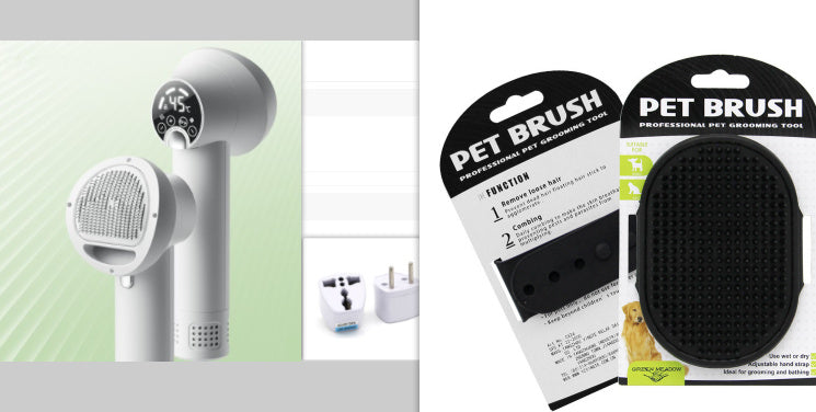 Smart Pet Hair Dryer – Quiet Blow Dryer & Grooming Comb for Dogs & Cats, Safe & Efficient Drying