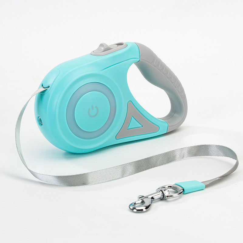 Retractable Dog Leash with Collar – Auto Traction Rope with Spotlight for Small & Medium Dogs