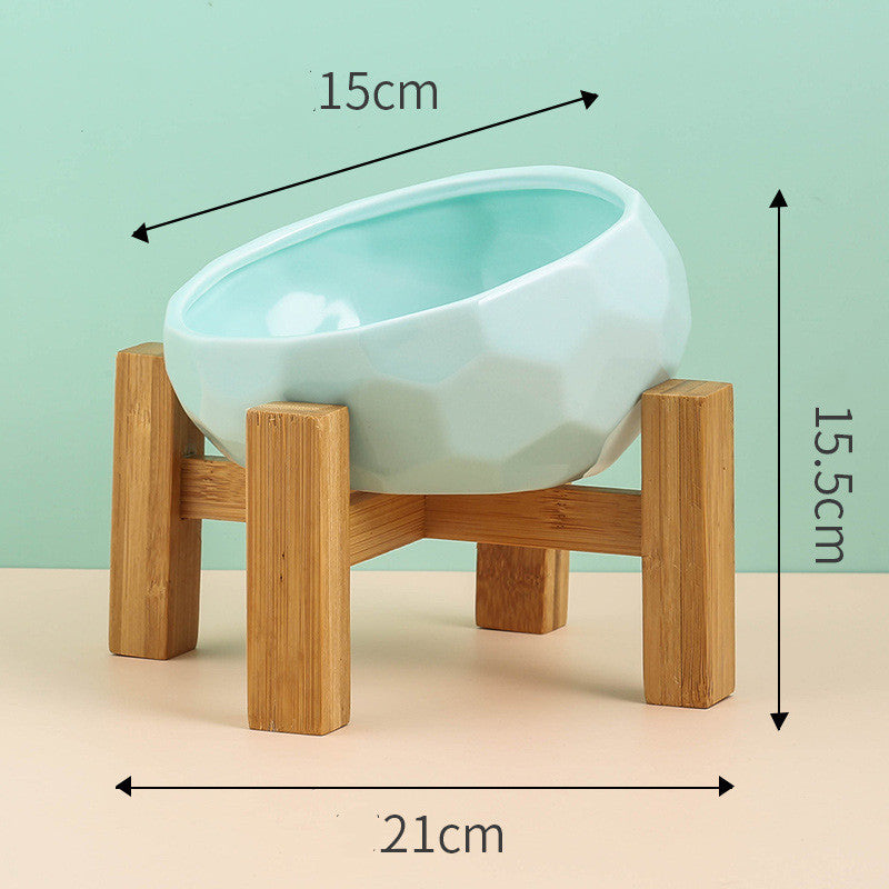 Ceramic Pet Bowl – Tilted Mouth Design for Cats & Small Dogs, Anti-Slip & Easy to Eat