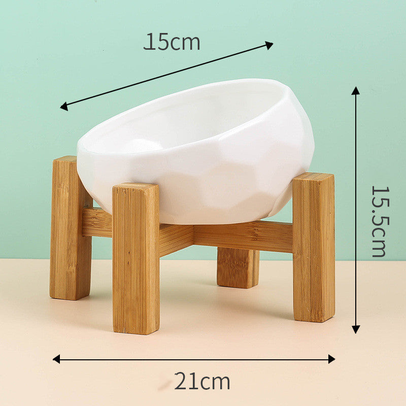 Ceramic Pet Bowl – Tilted Mouth Design for Cats & Small Dogs, Anti-Slip & Easy to Eat