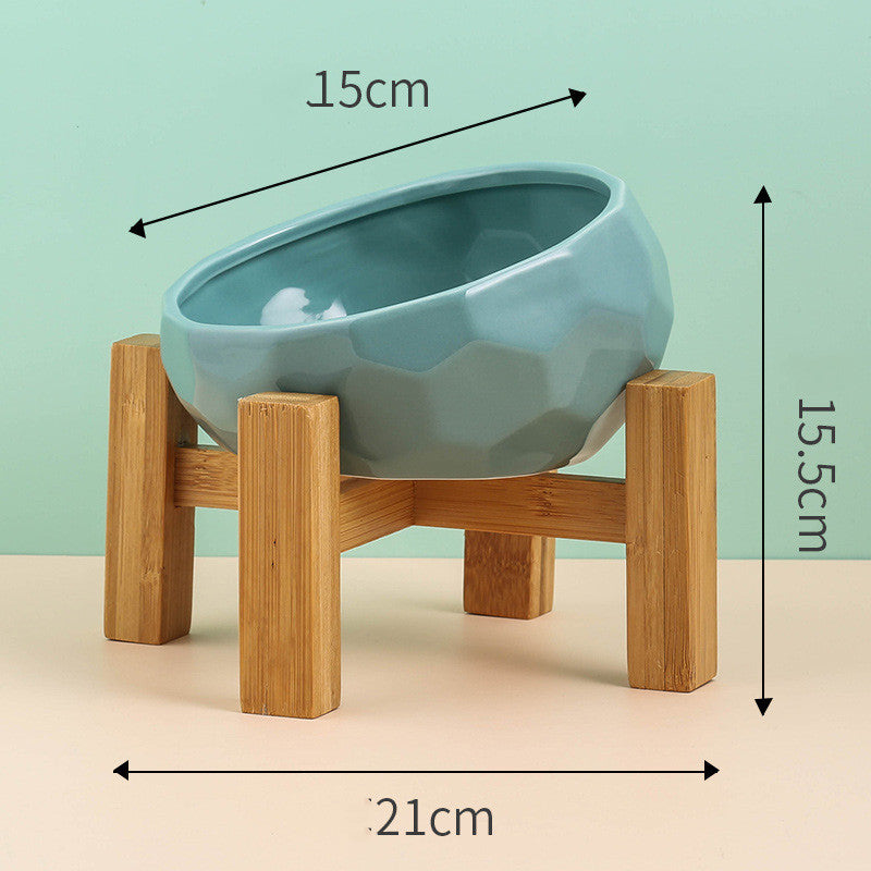 Ceramic Pet Bowl – Tilted Mouth Design for Cats & Small Dogs, Anti-Slip & Easy to Eat