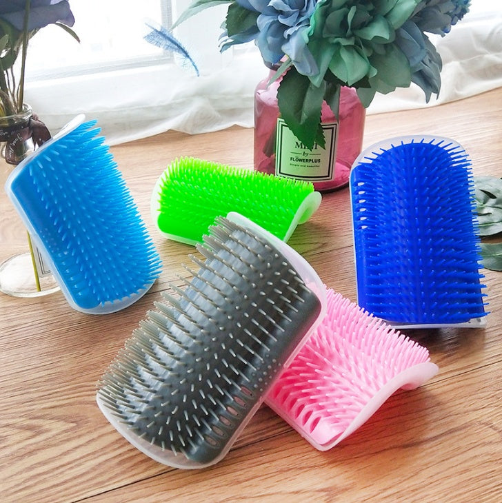 Cat Self-Grooming Wall Brush – Corner Rubbing Device with Catnip for Indoor Cats