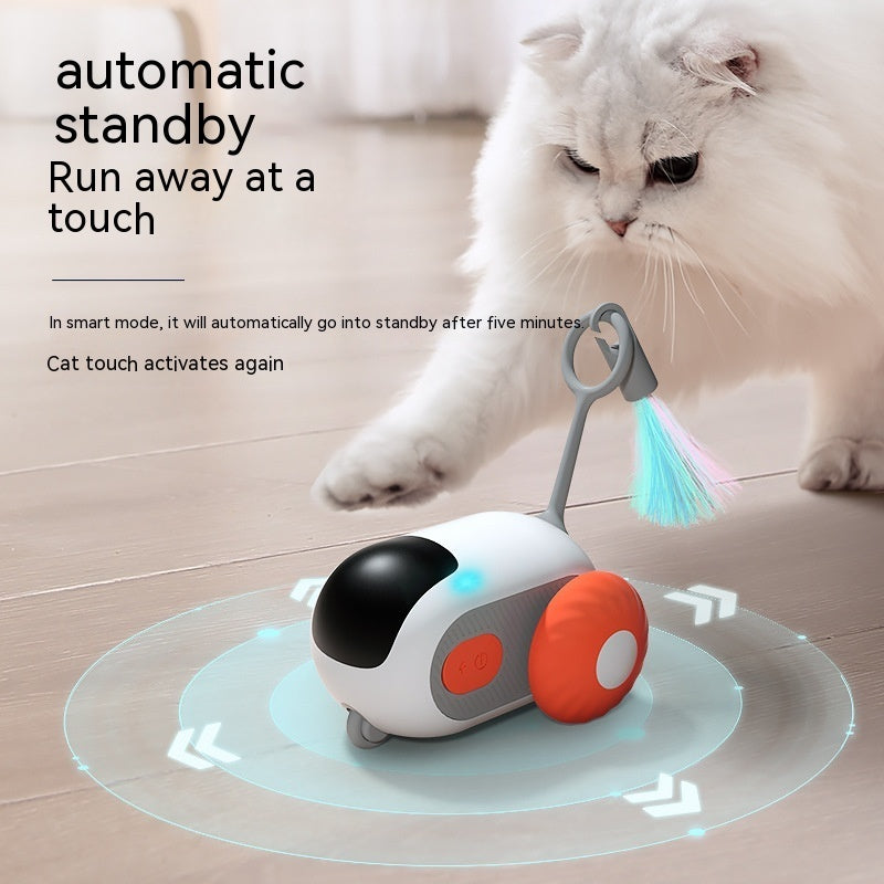Remote Control Interactive Cat Toy Car – USB Charging, Self-Moving Smart Chaser for Indoor Play