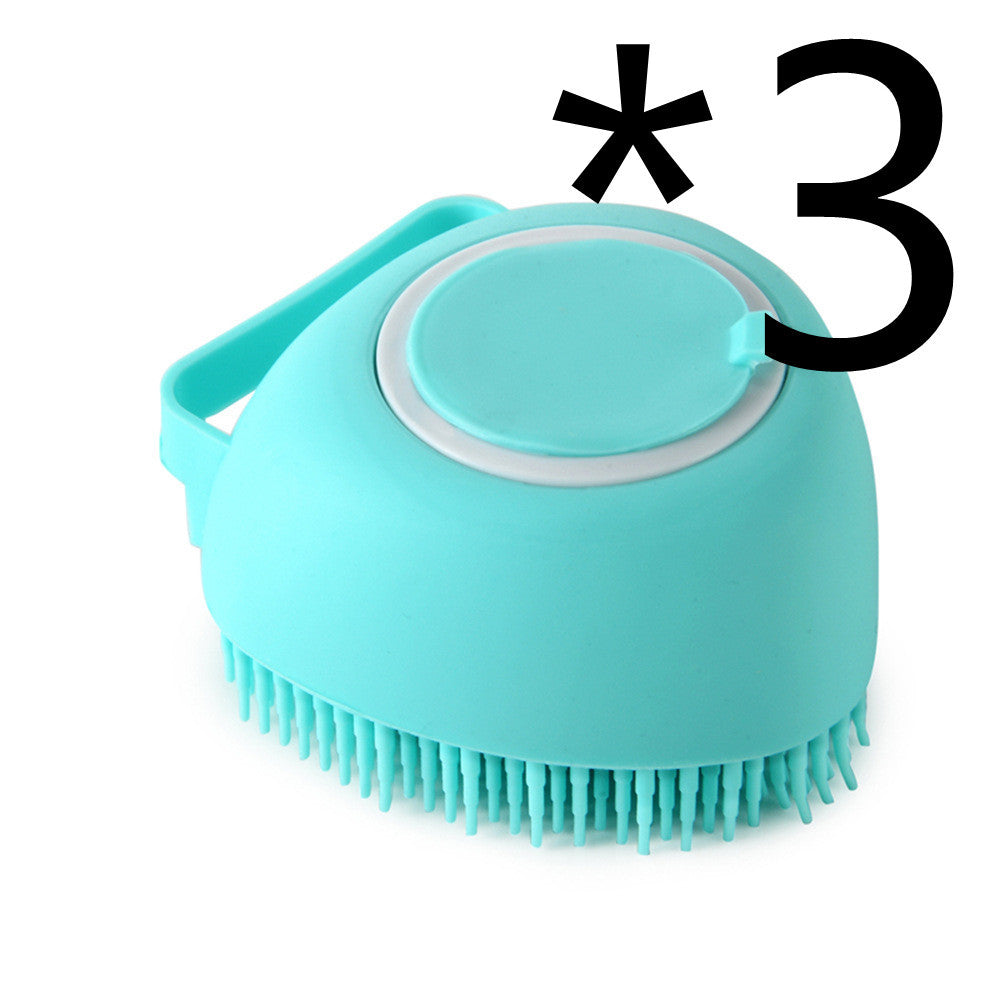 Silicone Pet Bath & Massage Gloves – 2-in-1 Grooming Brush with Shampoo Dispenser for Dogs & Cats