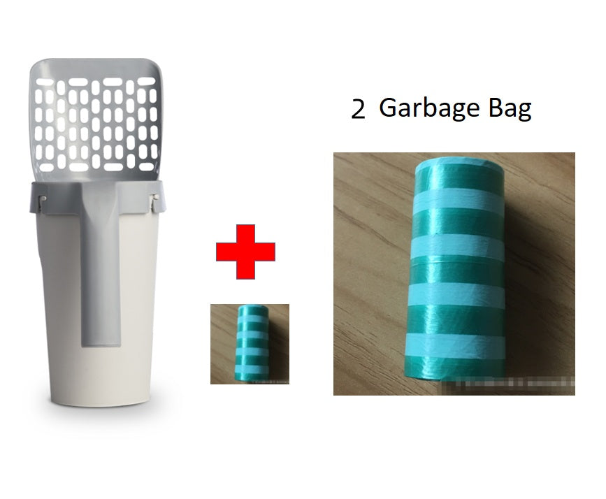 Cat Litter Scoop with Integrated Waste Storage Box – Lazy Shovel Set