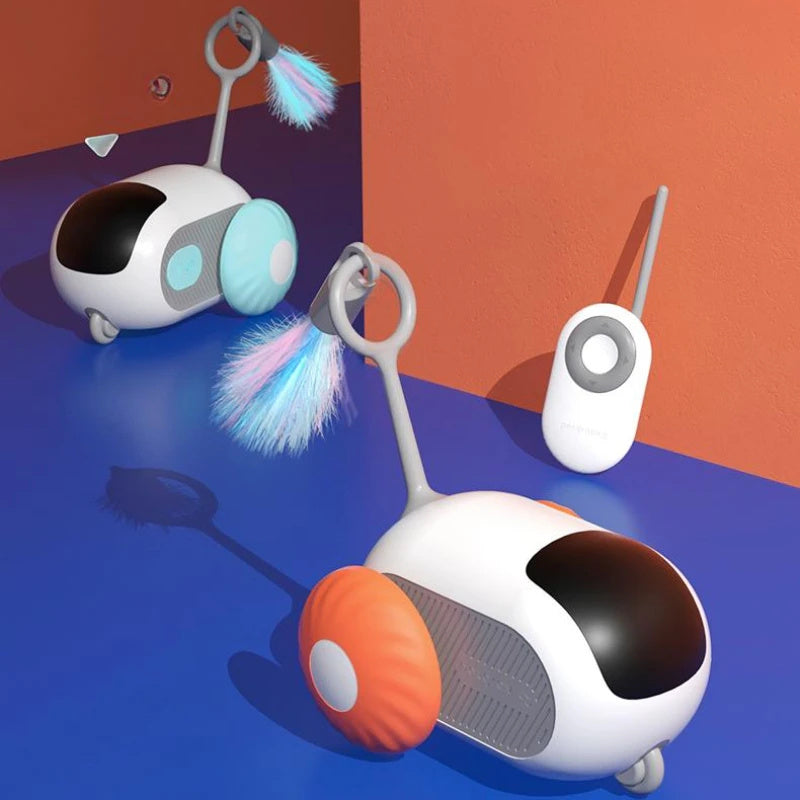 Remote Control Interactive Cat Toy Car – USB Charging, Self-Moving Smart Chaser for Indoor Play