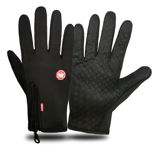 Touchscreen Full-Finger Winter Ski Gloves with Zipper