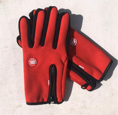 Touchscreen Full-Finger Winter Ski Gloves with Zipper
