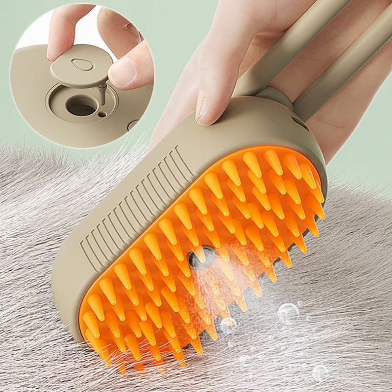 3-in-1 Electric Steam Pet Brush – Hair Removal, Massage & Grooming Comb for Cats & Dogs