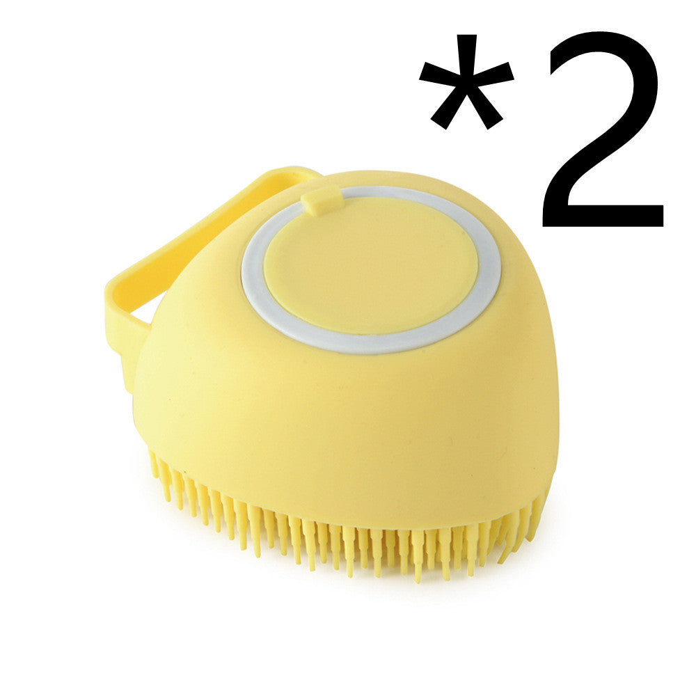 Silicone Pet Bath & Massage Gloves – 2-in-1 Grooming Brush with Shampoo Dispenser for Dogs & Cats