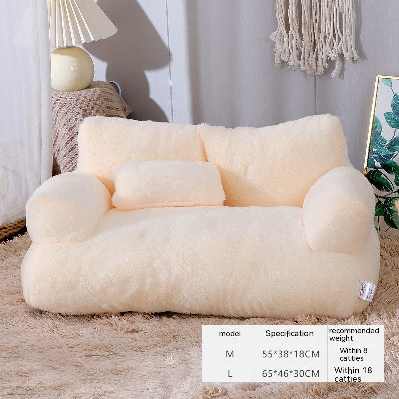 Luxury Plush Cat Bed Sofa – Winter Warm Nest for Cats & Small Dogs, Soft & Cozy Pet Bed