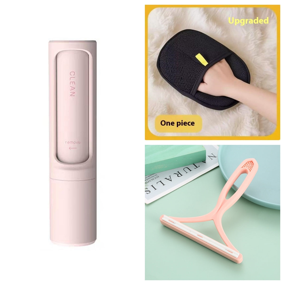2-in-1 Reusable Pet Hair Remover – Self-Cleaning Lint Roller Brush for Dog & Cat Fur, Dust & Lint Removal