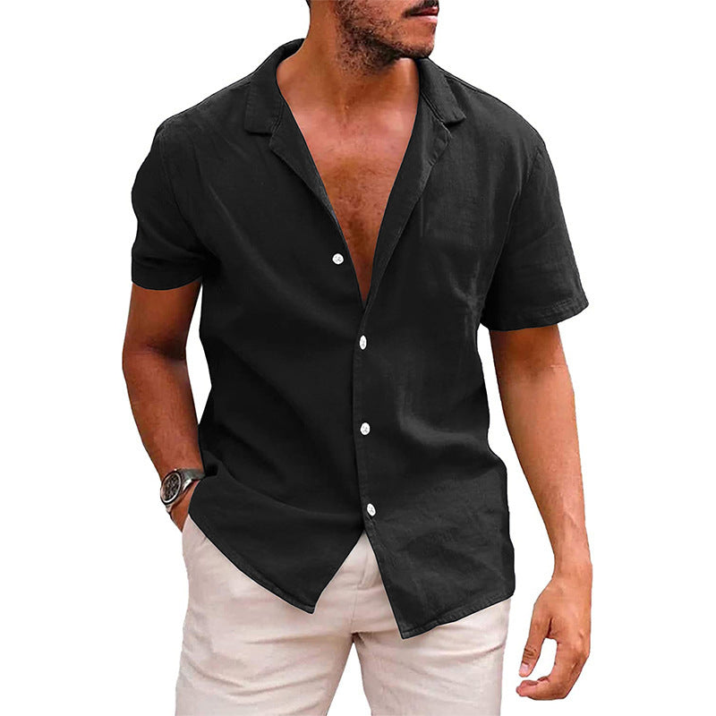 Men's Casual Short Sleeve Button-Down Beach Shirt – Summer Wear