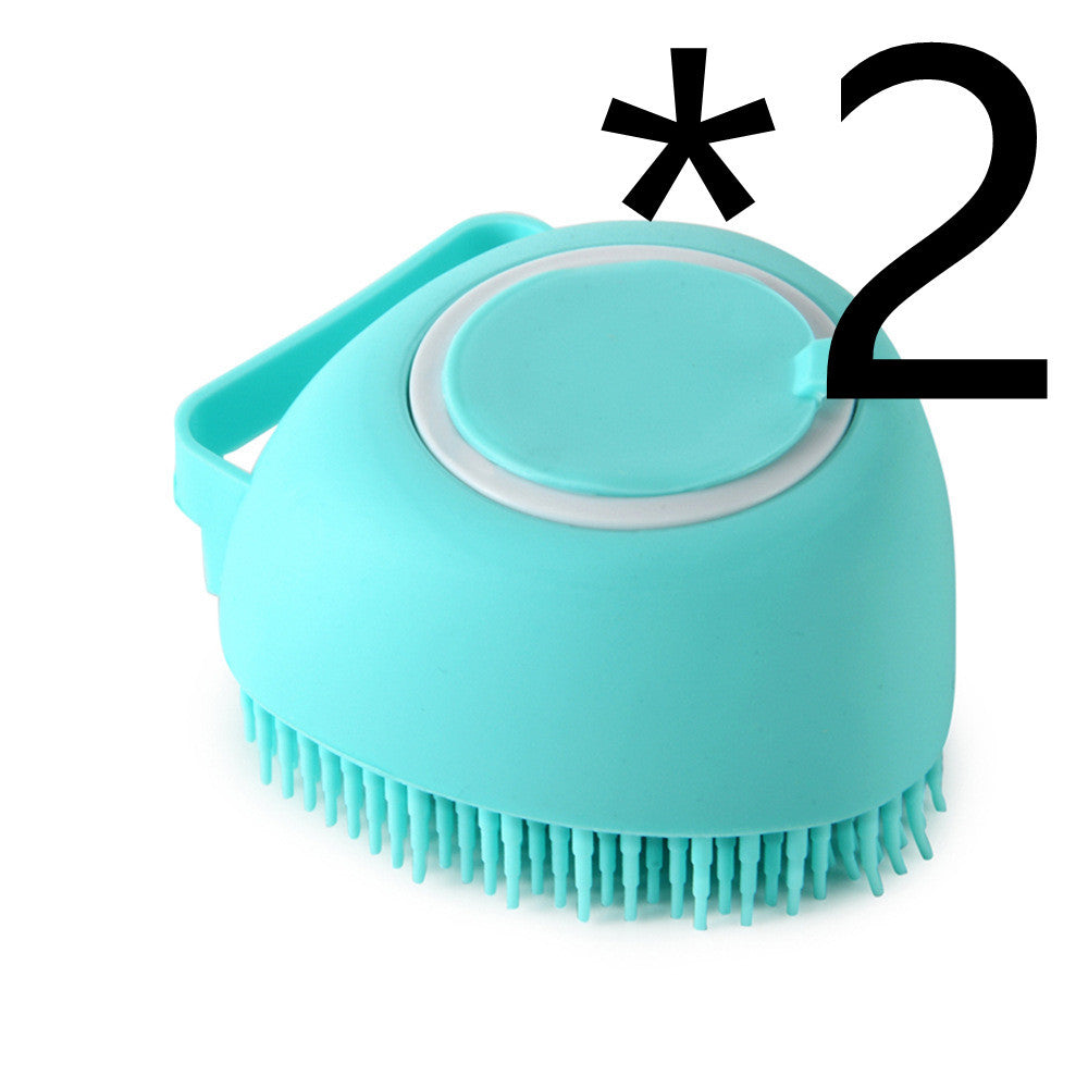 Silicone Pet Bath & Massage Gloves – 2-in-1 Grooming Brush with Shampoo Dispenser for Dogs & Cats