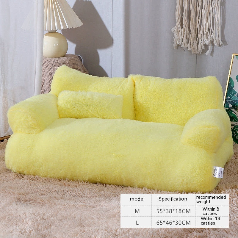Luxury Plush Cat Bed Sofa – Winter Warm Nest for Cats & Small Dogs, Soft & Cozy Pet Bed