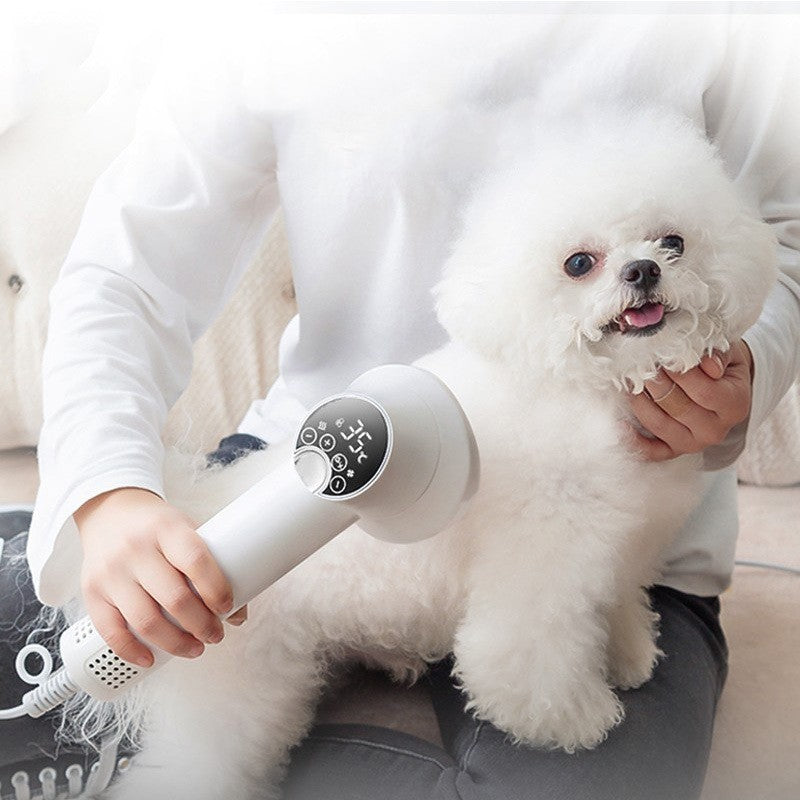 Smart Pet Hair Dryer – Quiet Blow Dryer & Grooming Comb for Dogs & Cats, Safe & Efficient Drying