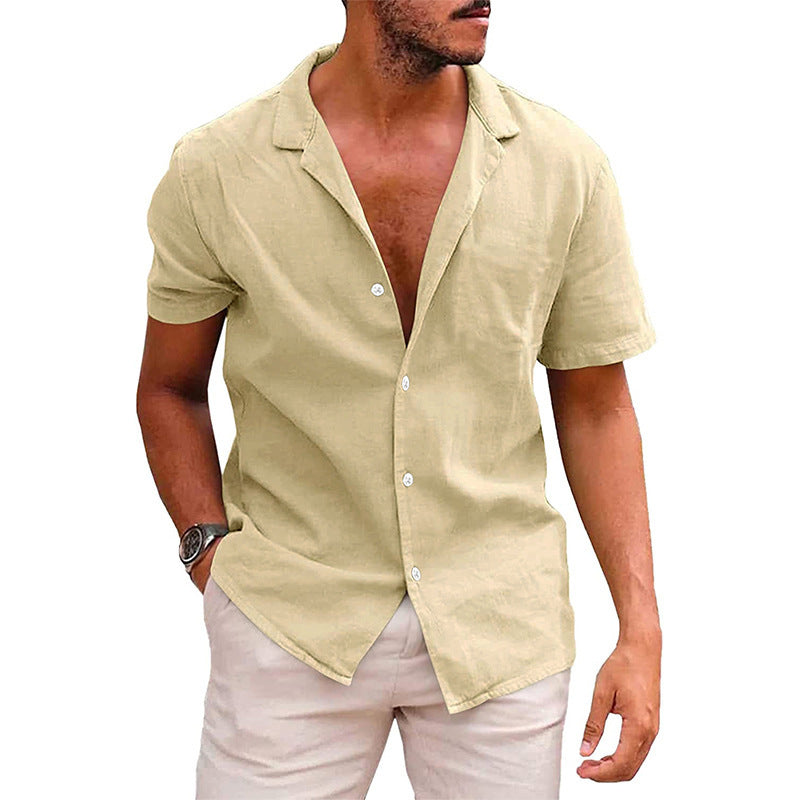 Men's Casual Short Sleeve Button-Down Beach Shirt – Summer Wear