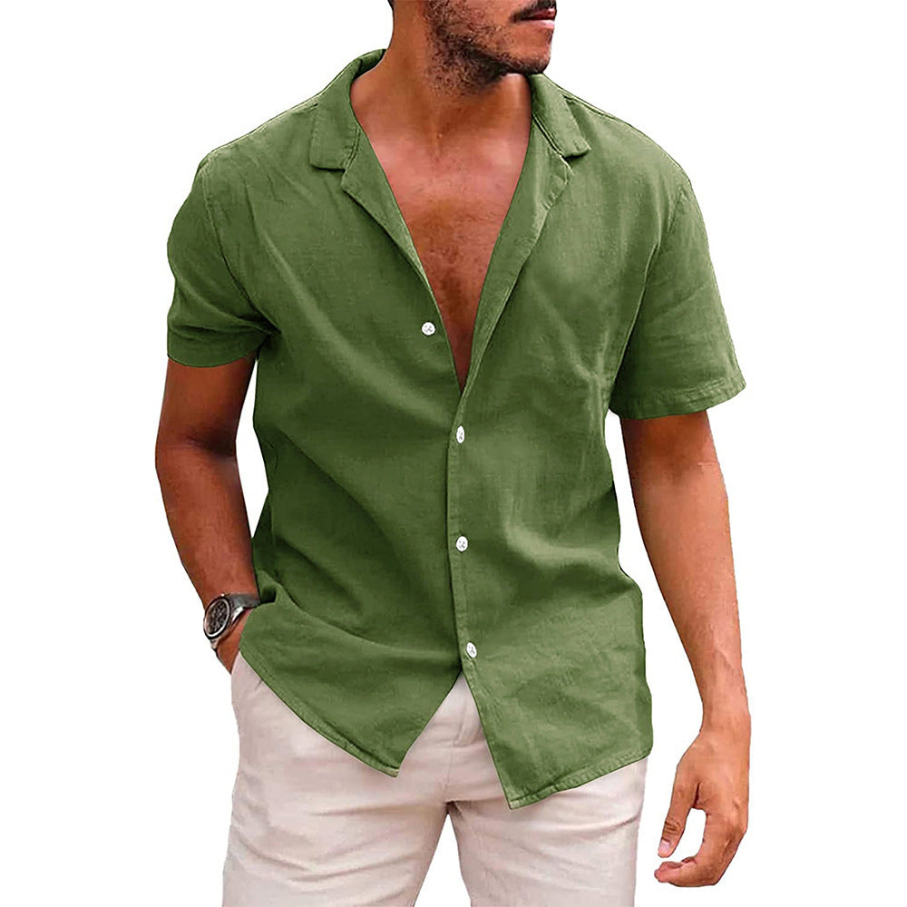 Men's Casual Short Sleeve Button-Down Beach Shirt – Summer Wear