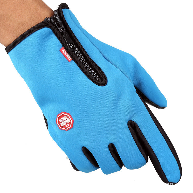 Touchscreen Full-Finger Winter Ski Gloves with Zipper