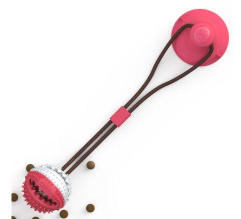 Interactive Suction Cup Dog Toy – Chew Ball, Tug Toy & Tooth Cleaning Feeder