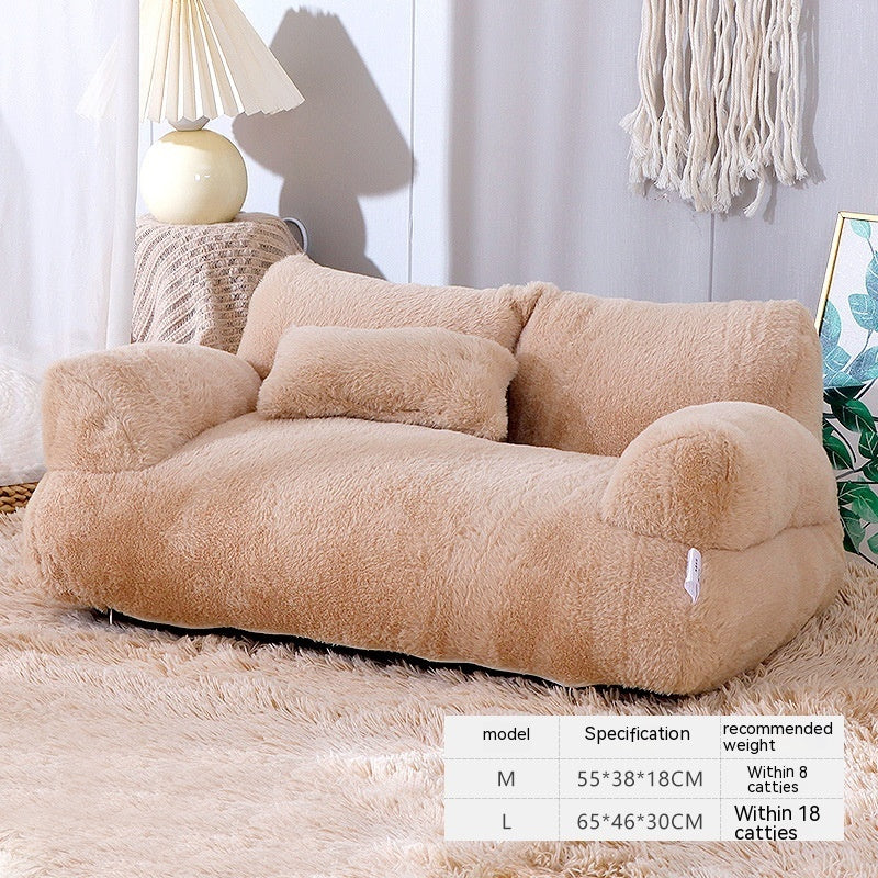 Luxury Plush Cat Bed Sofa – Winter Warm Nest for Cats & Small Dogs, Soft & Cozy Pet Bed