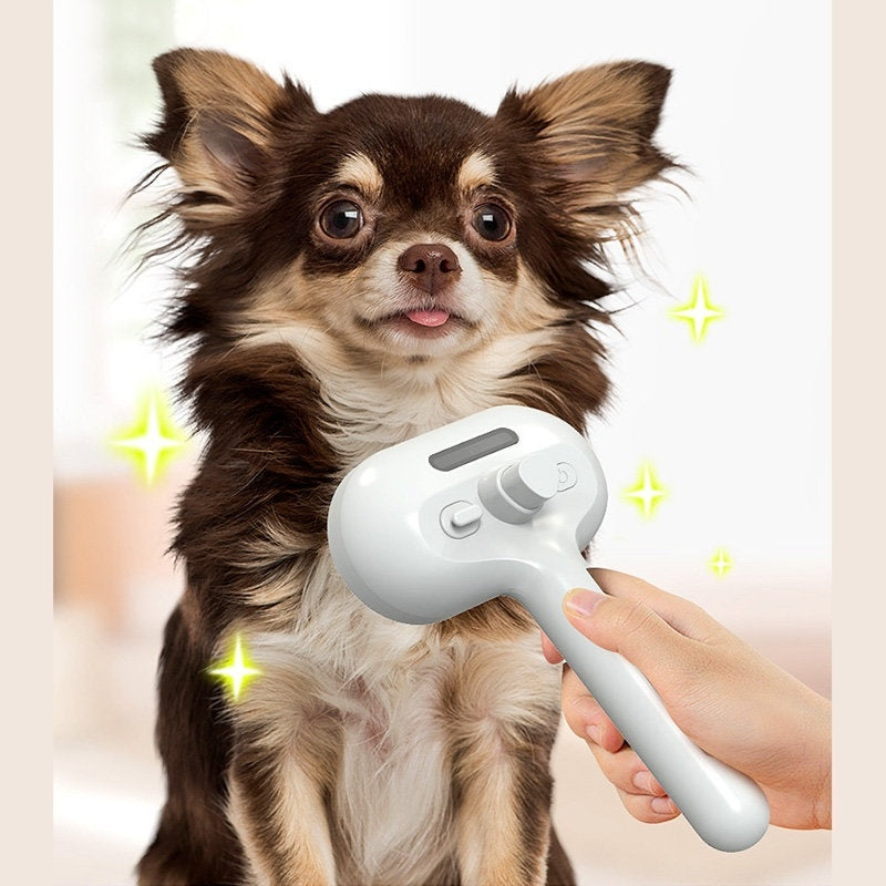 Self-Cleaning Pet Comb with Built-In Mist – Hair Remover & Grooming Brush for Dogs & Cats