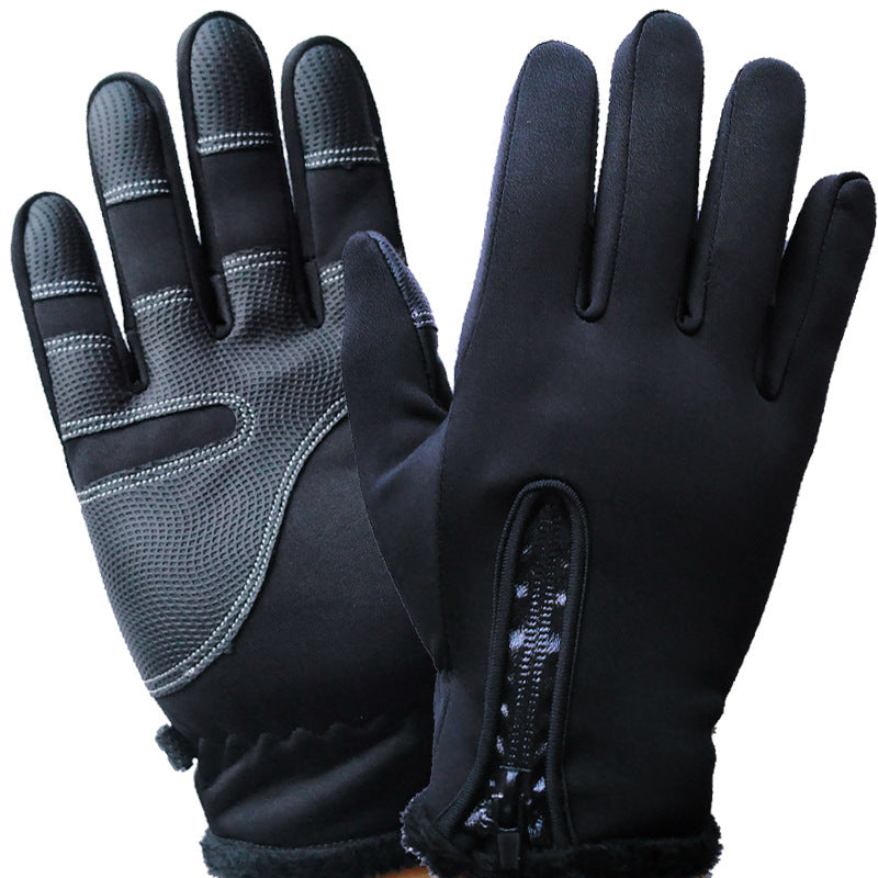 Touchscreen Full-Finger Winter Ski Gloves with Zipper
