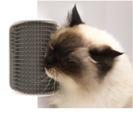 Cat Self-Grooming Wall Brush – Corner Rubbing Device with Catnip for Indoor Cats