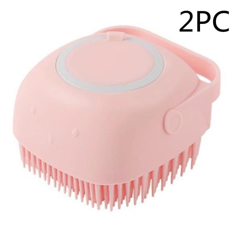 Silicone Pet Bath & Massage Gloves – 2-in-1 Grooming Brush with Shampoo Dispenser for Dogs & Cats