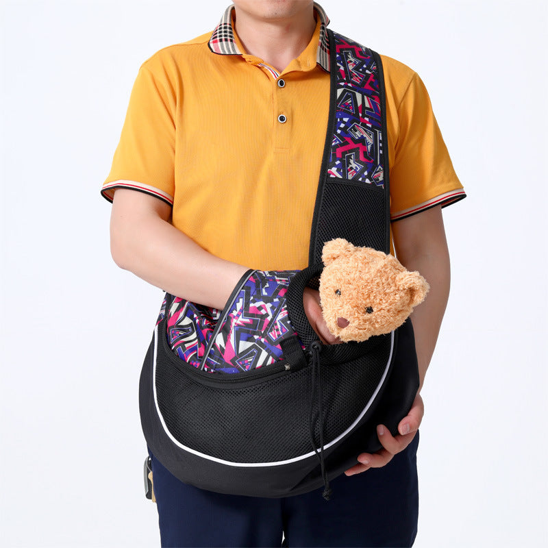 Portable Crossbody Pet Carrier Bag – Outdoor Travel Sling for Cats & Small Dogs