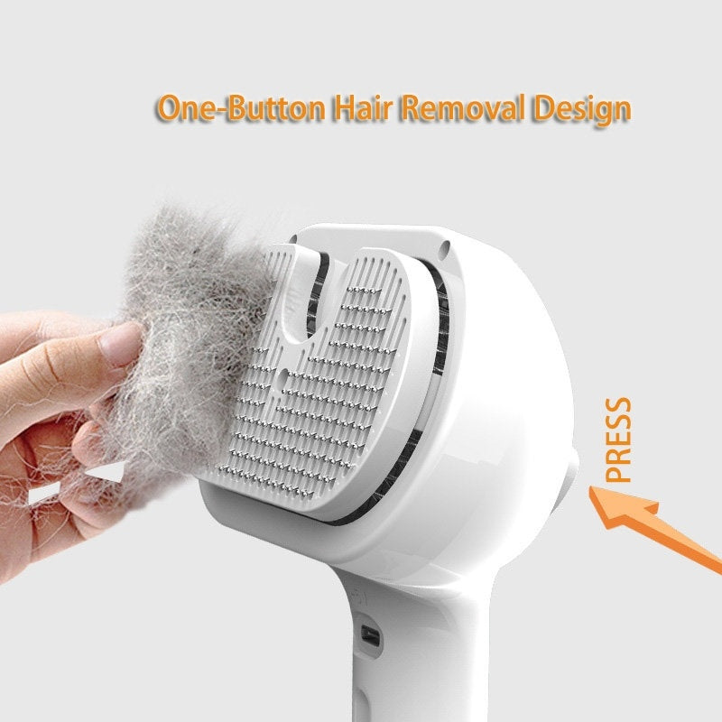 Self-Cleaning Pet Comb with Built-In Mist – Hair Remover & Grooming Brush for Dogs & Cats