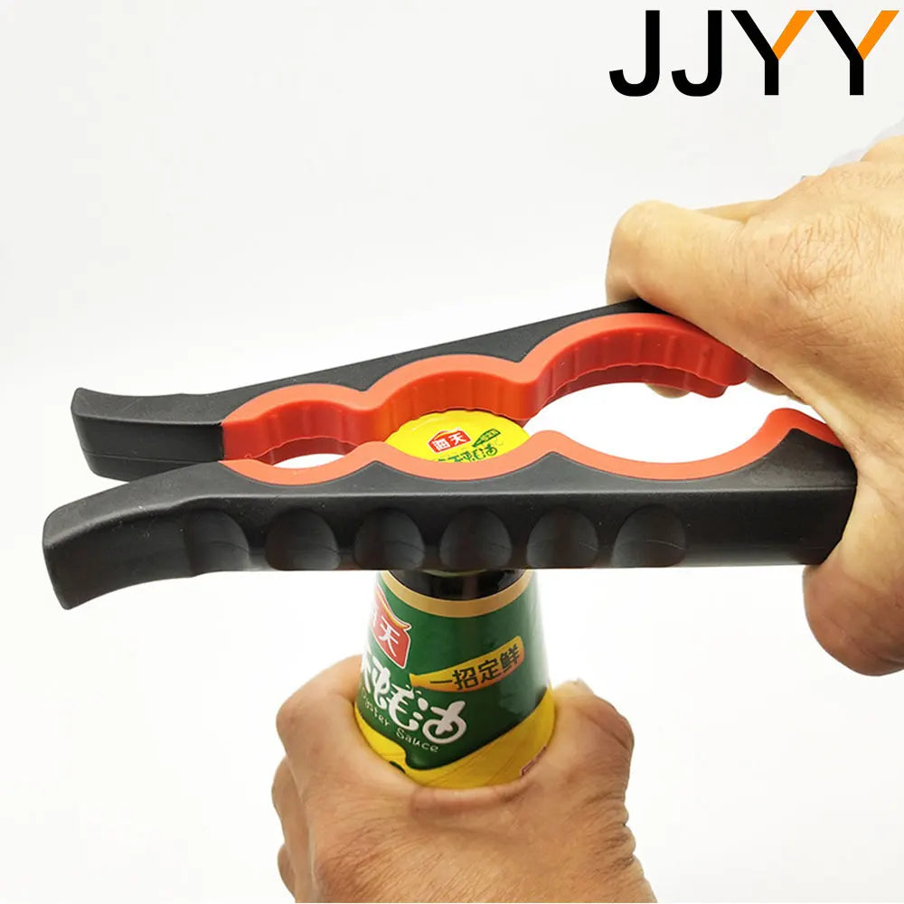 JJYY 5-in-1 Jar and Bottle Opener with Easy Grip – Quick Twist-Off Lid Remover for Bottles and Can Lids, Ideal for Everyday Cooking