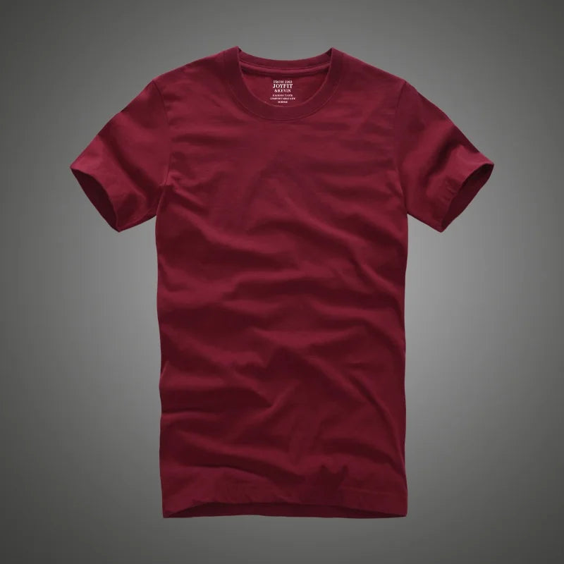 Men's 100% Cotton Solid T-Shirt – Soft, High-Quality O-Neck Short Sleeve Casual Top