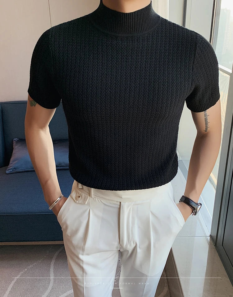 Men’s Slim Fit Turtleneck Sweater – Korean Style Casual Pullover for Autumn & Winter, Luxury Knitwear Available up to 4XL