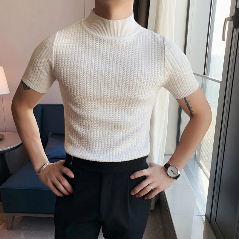 Men’s Slim Fit Turtleneck Sweater – Korean Style Casual Pullover for Autumn & Winter, Luxury Knitwear Available up to 4XL