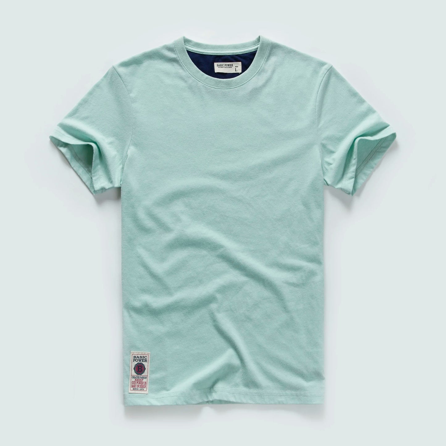 New Men's Cotton Solid Color Short Sleeve T-Shirt – Multi Pure Colors, Fancy Yarn Fabric in Wine, White, and Blue