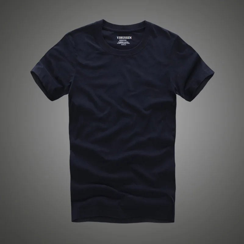 Men's 100% Cotton Solid T-Shirt – Soft, High-Quality O-Neck Short Sleeve Casual Top