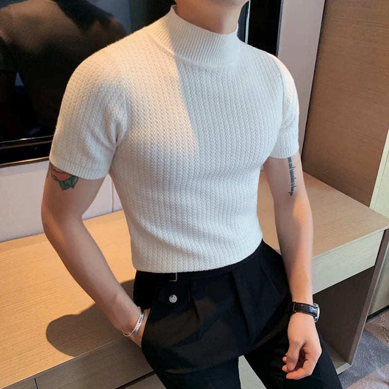 Men’s Slim Fit Turtleneck Sweater – Korean Style Casual Pullover for Autumn & Winter, Luxury Knitwear Available up to 4XL