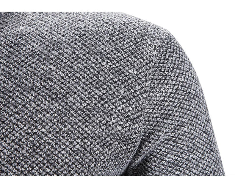 Men’s Warm Half-Zip Turtleneck Sweater – Thick Fleece Knit Pullover for Winter & Spring | Slim Fit Wool Jumper 3XL