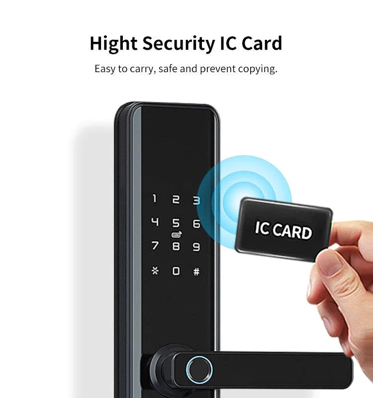 Waterproof TTLock Smart Bluetooth Door Lock – Biometric Fingerprint, Digital Code, WiFi-Enabled Electronic Intelligent Lock