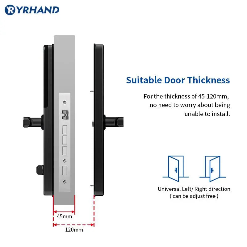 Waterproof TTLock Smart Bluetooth Door Lock – Biometric Fingerprint, Digital Code, WiFi-Enabled Electronic Intelligent Lock
