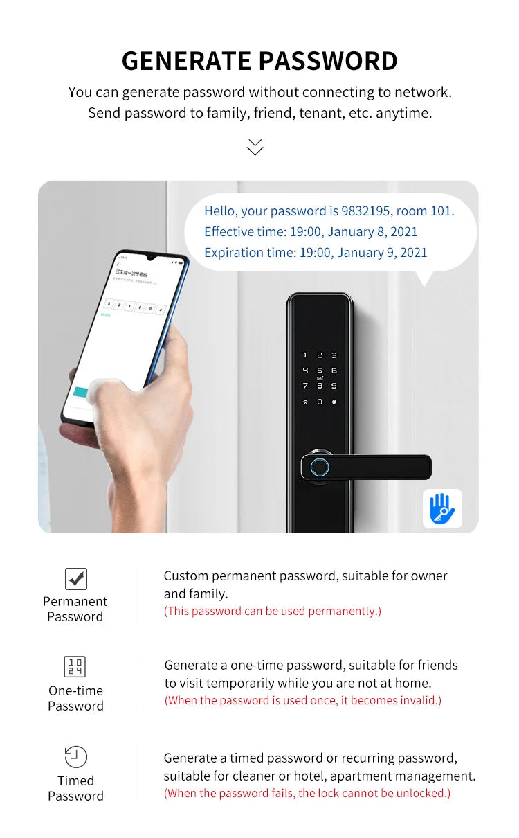 Waterproof TTLock Smart Bluetooth Door Lock – Biometric Fingerprint, Digital Code, WiFi-Enabled Electronic Intelligent Lock
