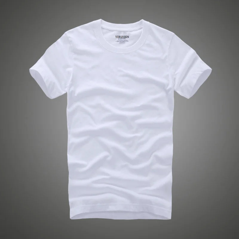 Men's 100% Cotton Solid T-Shirt – Soft, High-Quality O-Neck Short Sleeve Casual Top