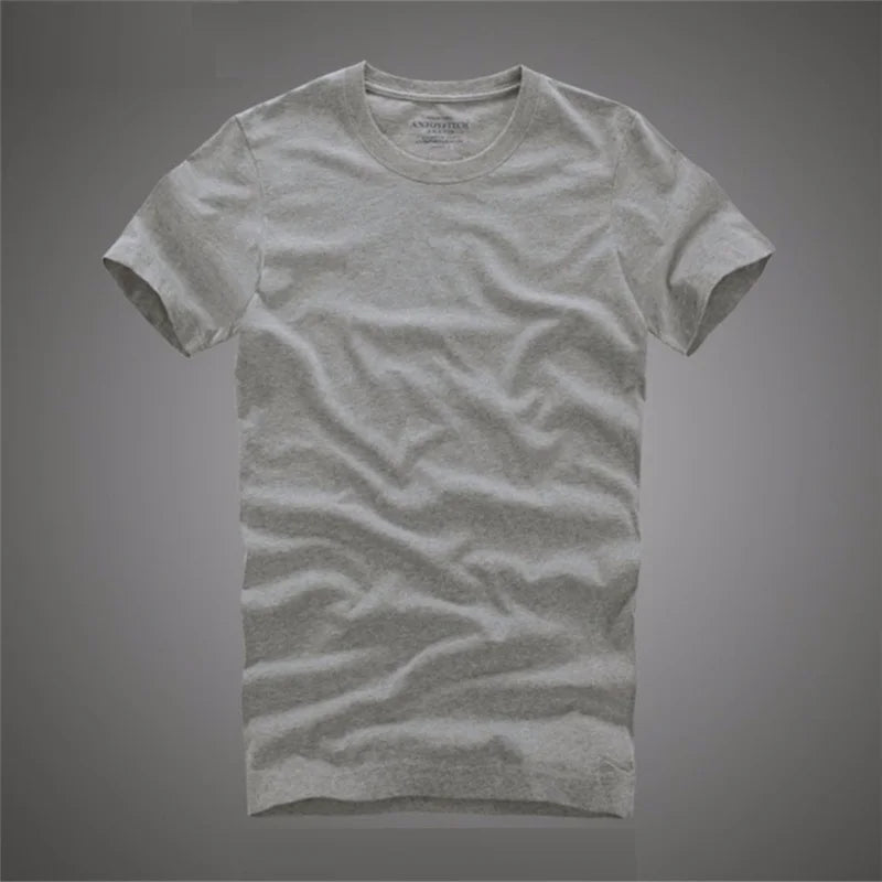 Men's 100% Cotton Solid T-Shirt – Soft, High-Quality O-Neck Short Sleeve Casual Top