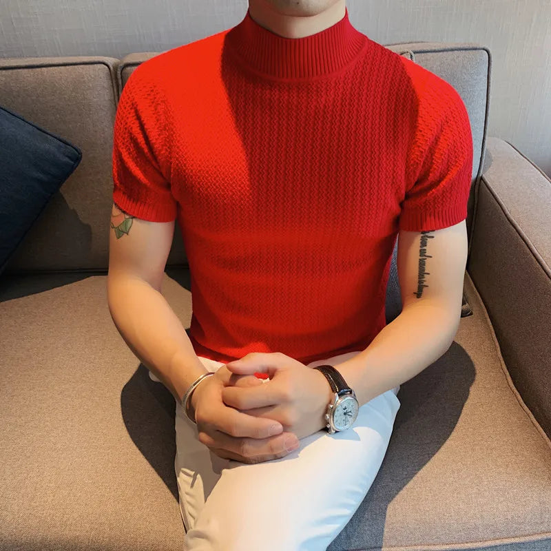 Men’s Slim Fit Turtleneck Sweater – Korean Style Casual Pullover for Autumn & Winter, Luxury Knitwear Available up to 4XL