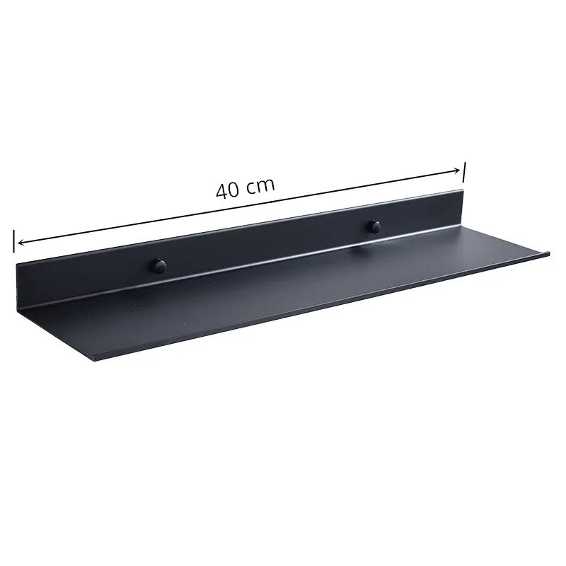 Matte Black Wall-Mounted Shelf – Modern Bathroom & Kitchen Storage Rack (30-50cm) – Shower Organizer Wholesale Promotion