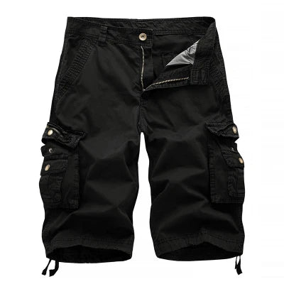 2024 Men’s Summer Cargo Shorts – Military Tactical Style, Multi-Pocket Solid Casual Shorts for Men, Plus Sizes Available